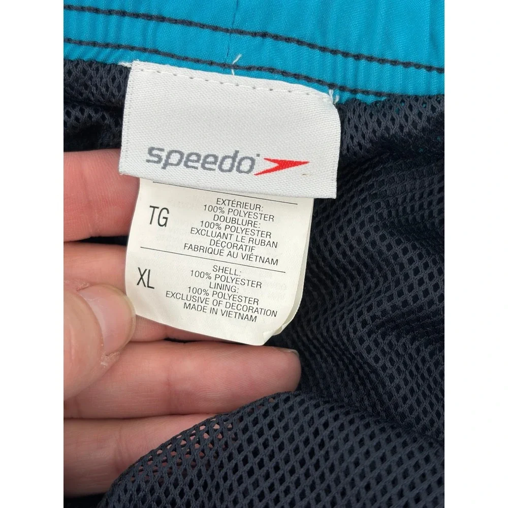 Speedo Navy Swim Trunks Lined Board Shorts Pockets Summer Beach, Men's Size XL